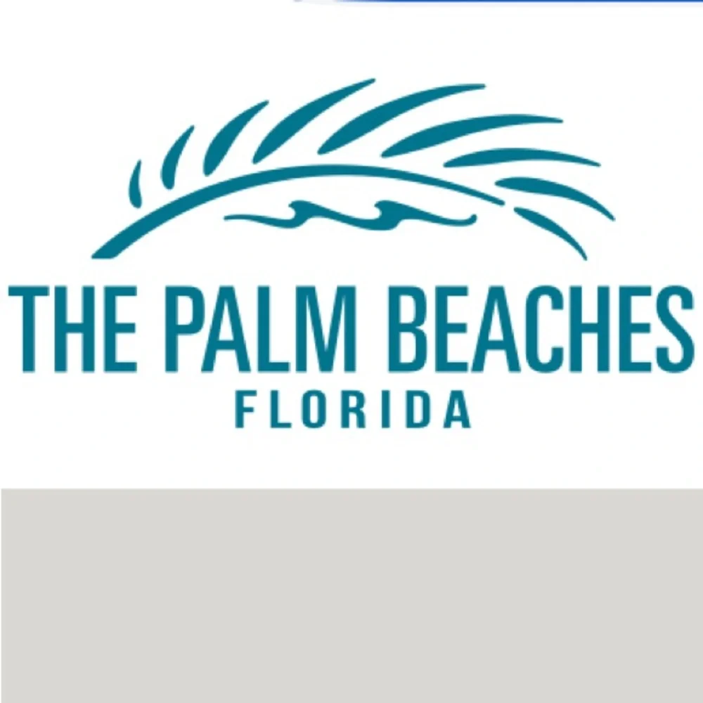 The Palm Beaches Florida Blue White Cotton Towel Set